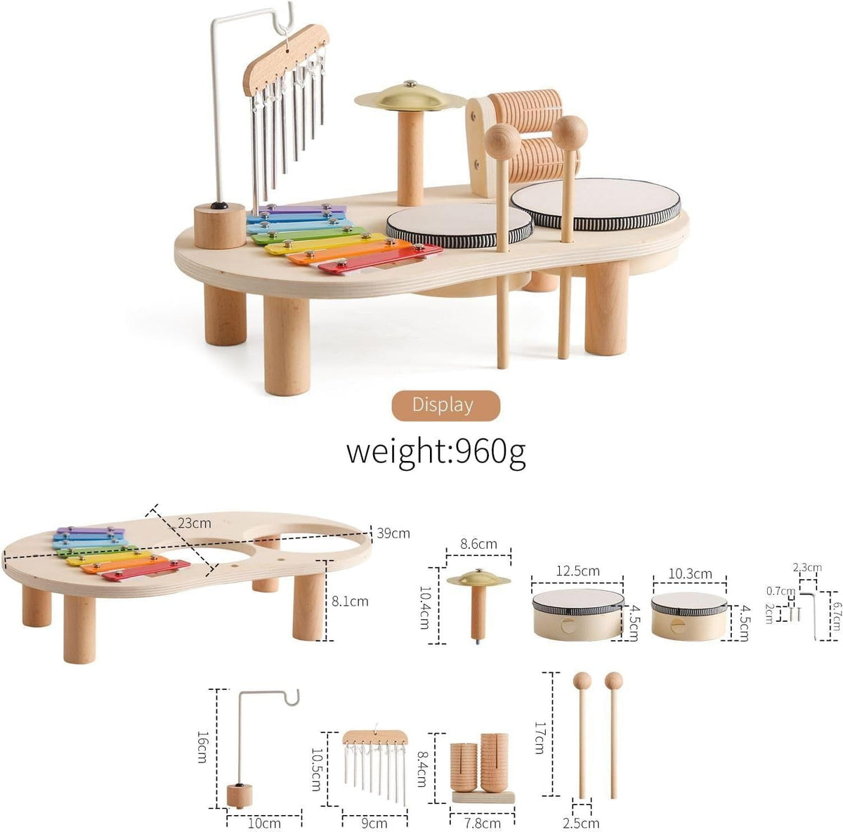 Kids Drum Set Musical Instruments Baby Musical Toy Montessori Drum Kit Birthday Gifts