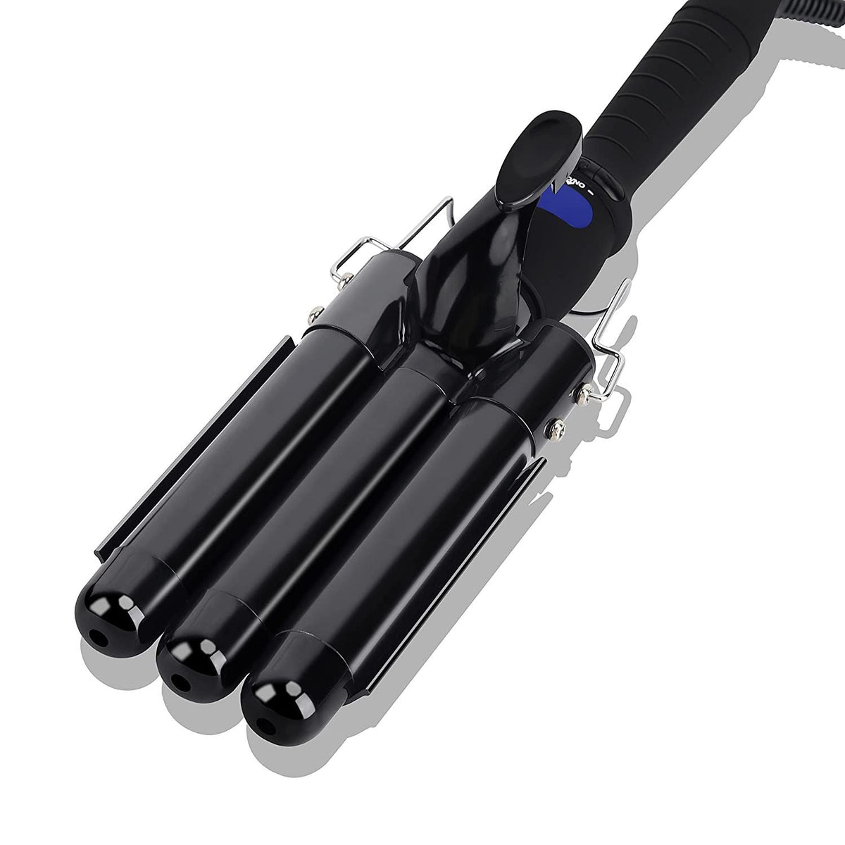 3 Barrel Hair Waver 25mm Curling Iron Wand Hair Crimper With LED Temperature Display