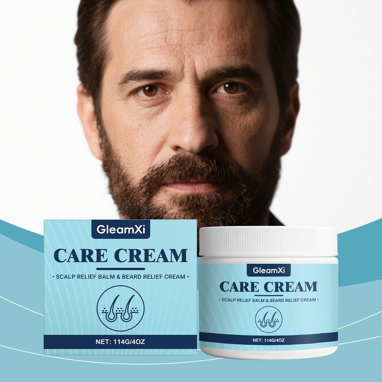 Beard Care Cream, Nourishing, Soothing, Promotes Growth, Gentle, Refreshing Texture ,114g