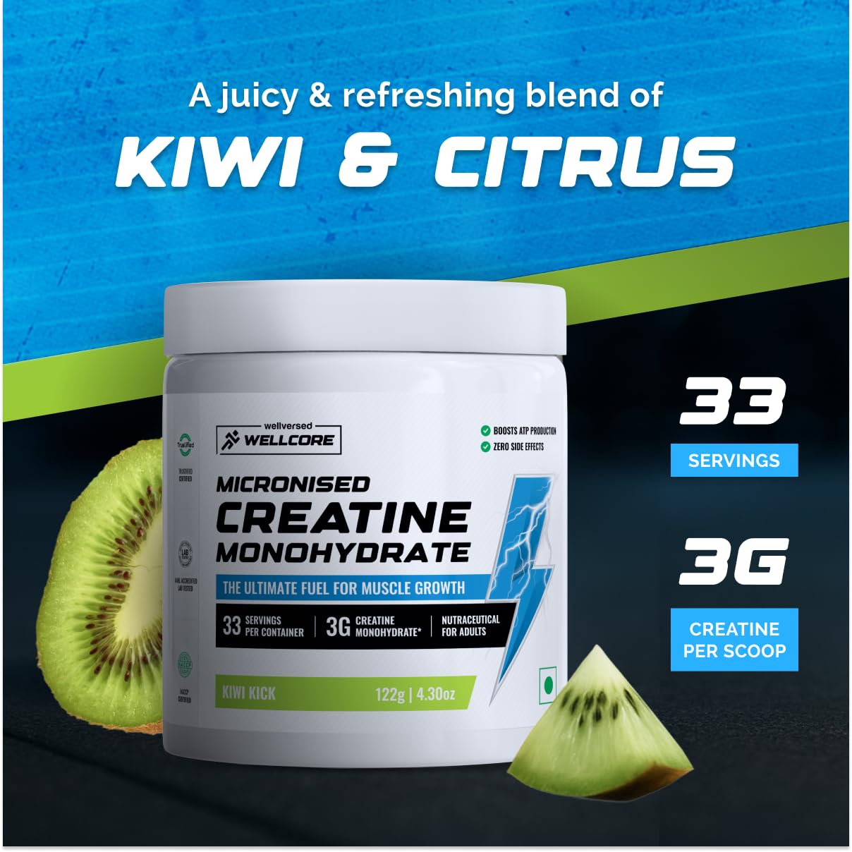 Wellcore Creatine Kiwi Kick 122G