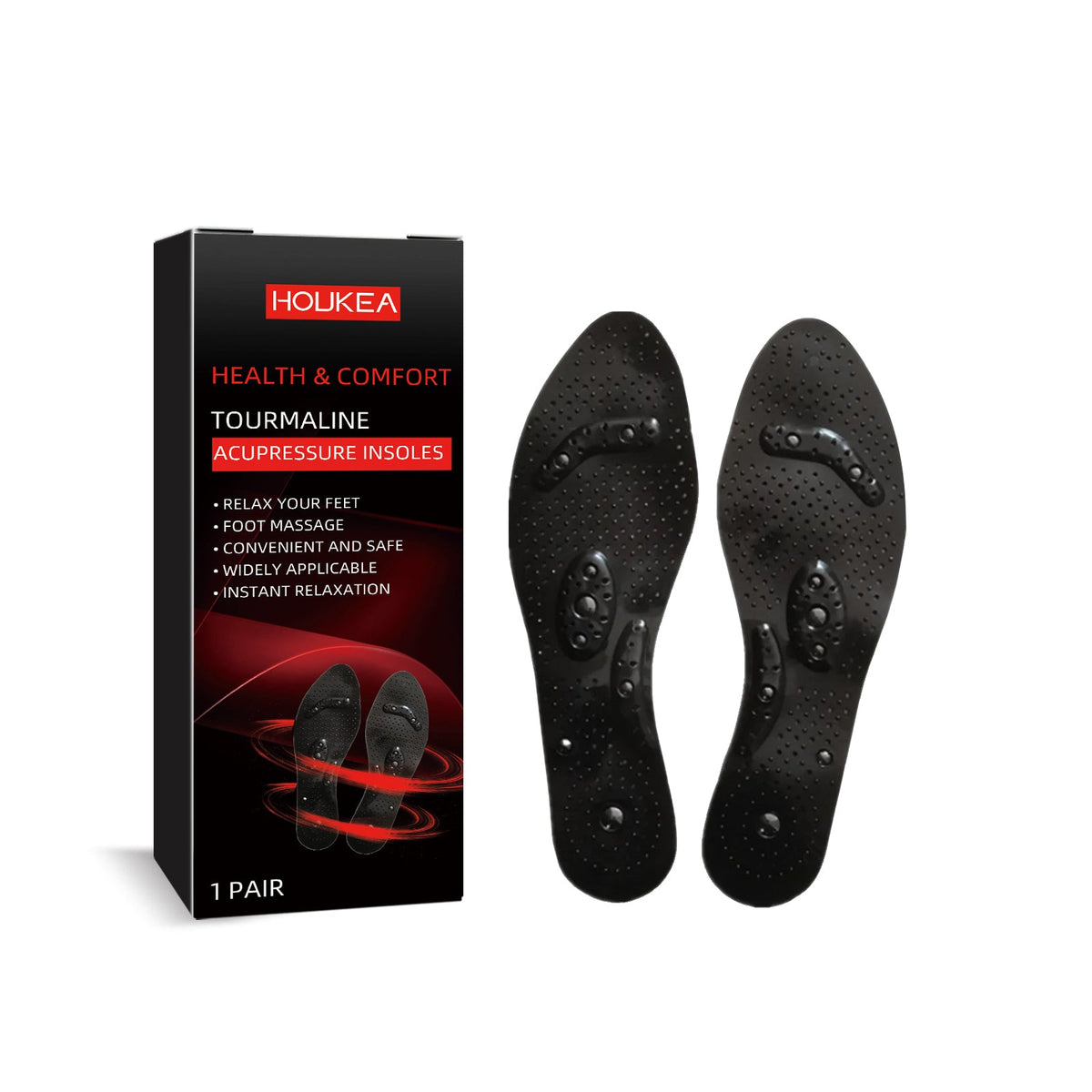 Revitalize Your Body with Tourmaline Acupressure Insoles, Boost Circulation, Relieve Swelling ,1pair