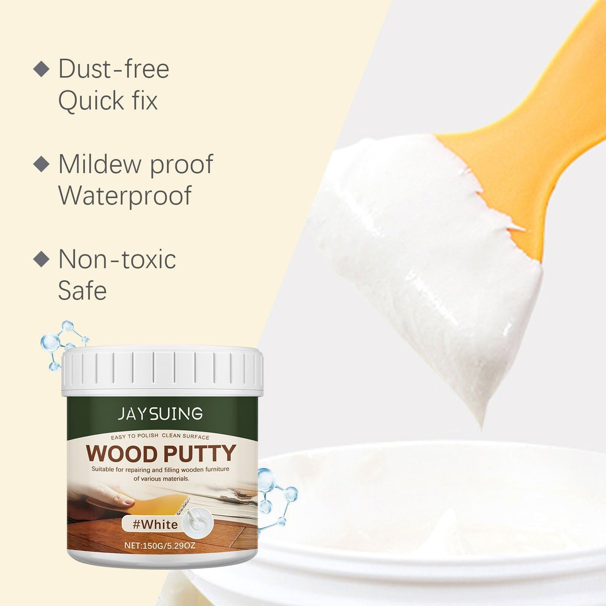 Premium Wood Putty, Crack Filler, Furniture Repair, Multi-Purpose, Easy to Use ,150g