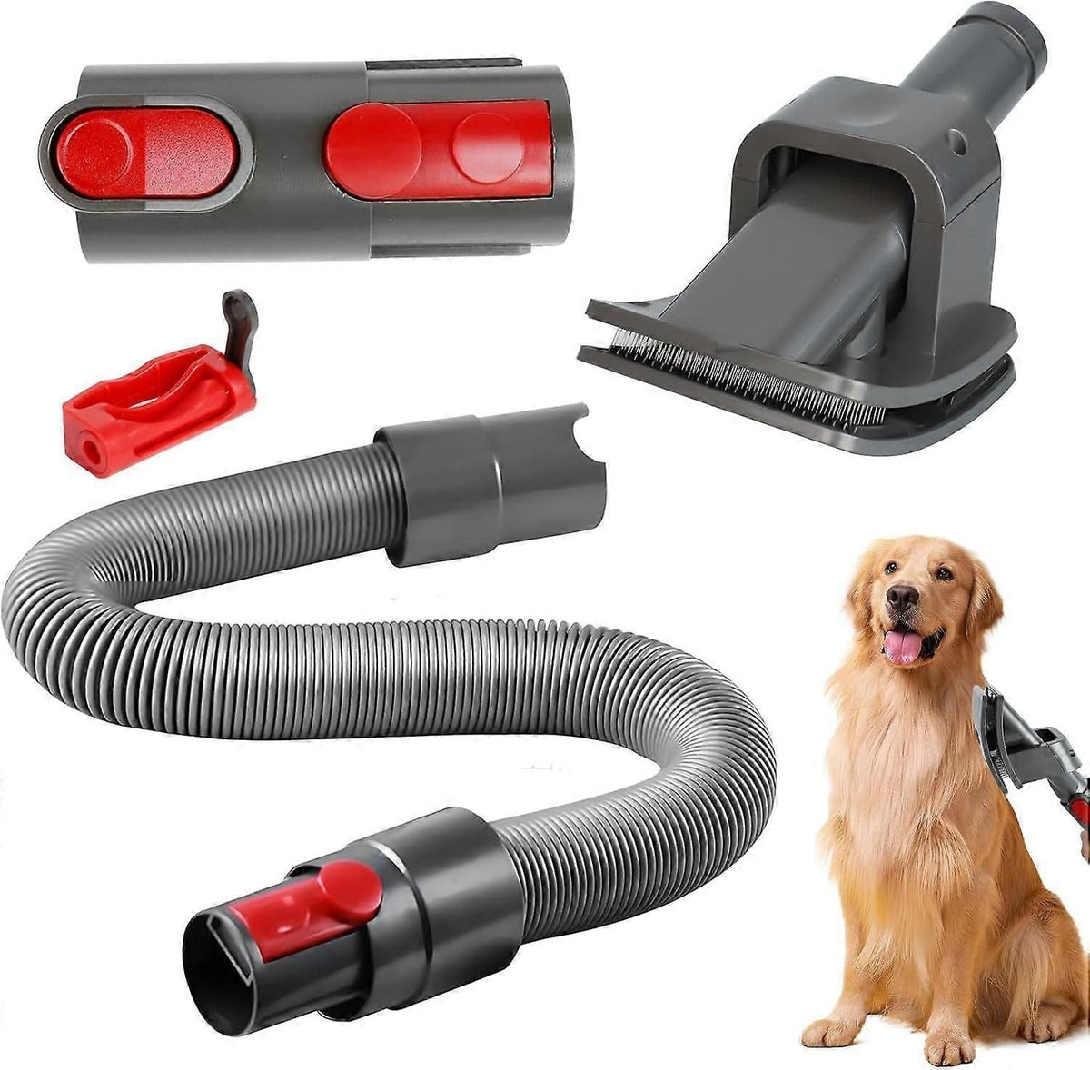 Pet Grooming Brush Attachment With Hose for Dyson Vacuums