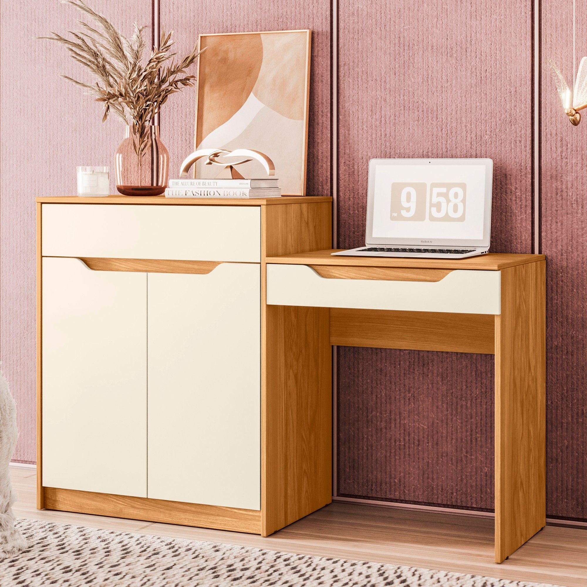 Trend Dresser with Drop-down Mirror