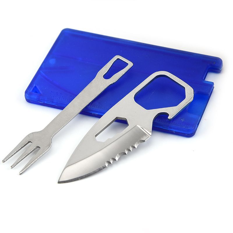 2pcs Mini Cutlery Set Portable Multifunction Tools Outdoor Cutlery Set Tool Card