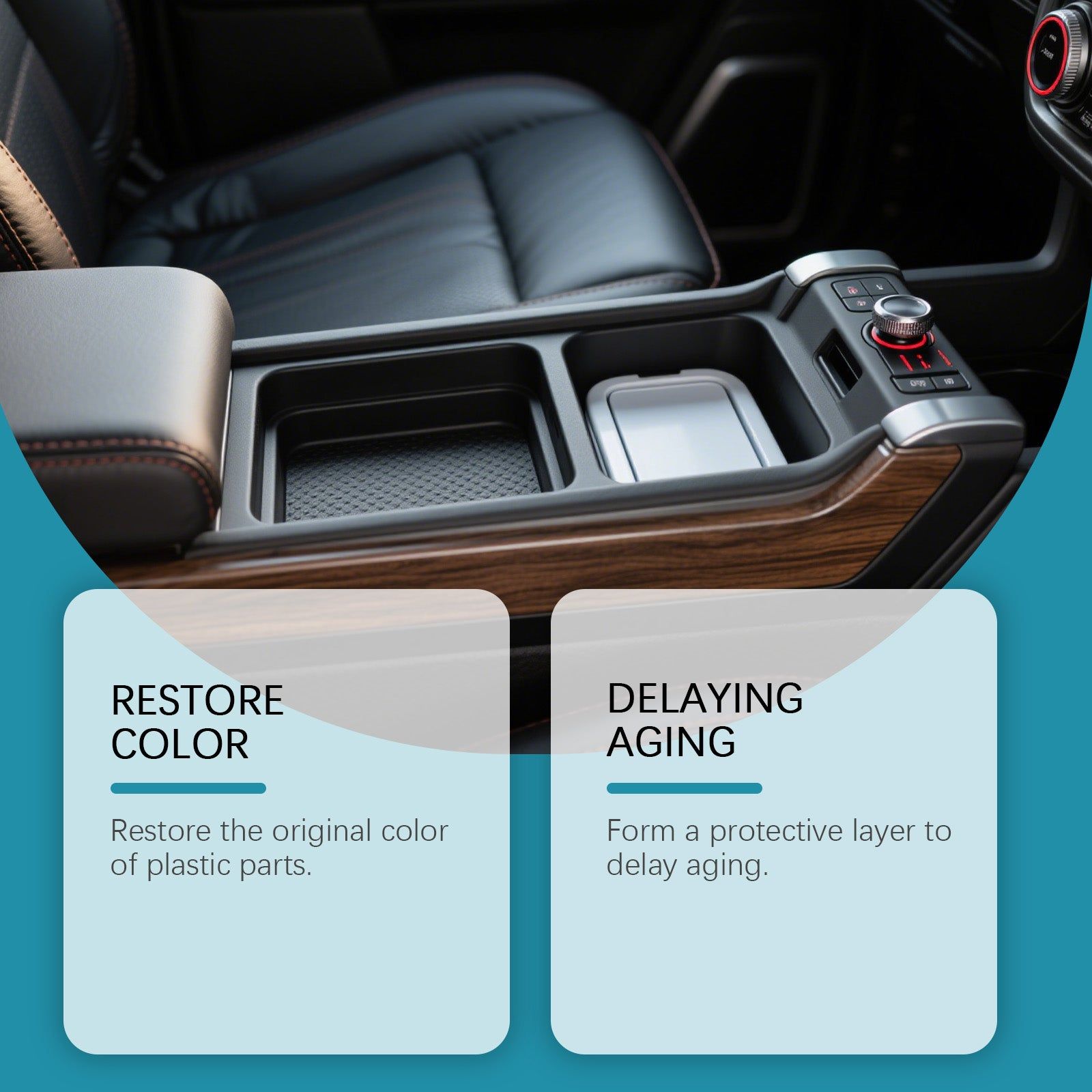 Car Plastic Care Cream, Interior Dashboard Polishing, Car Cleaning, Stain Removal, Protect & Restore ,1set
