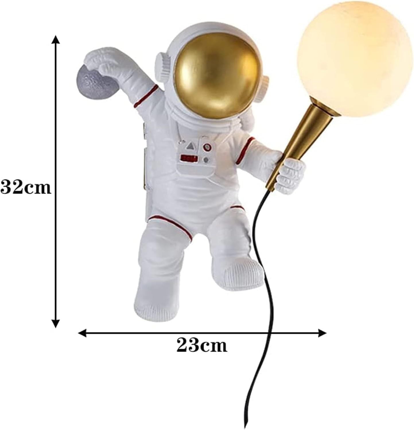 Astronaut Wall Light with Plug Bedroom Bedside Wall Sconce Living Room Moon Wall Lamp