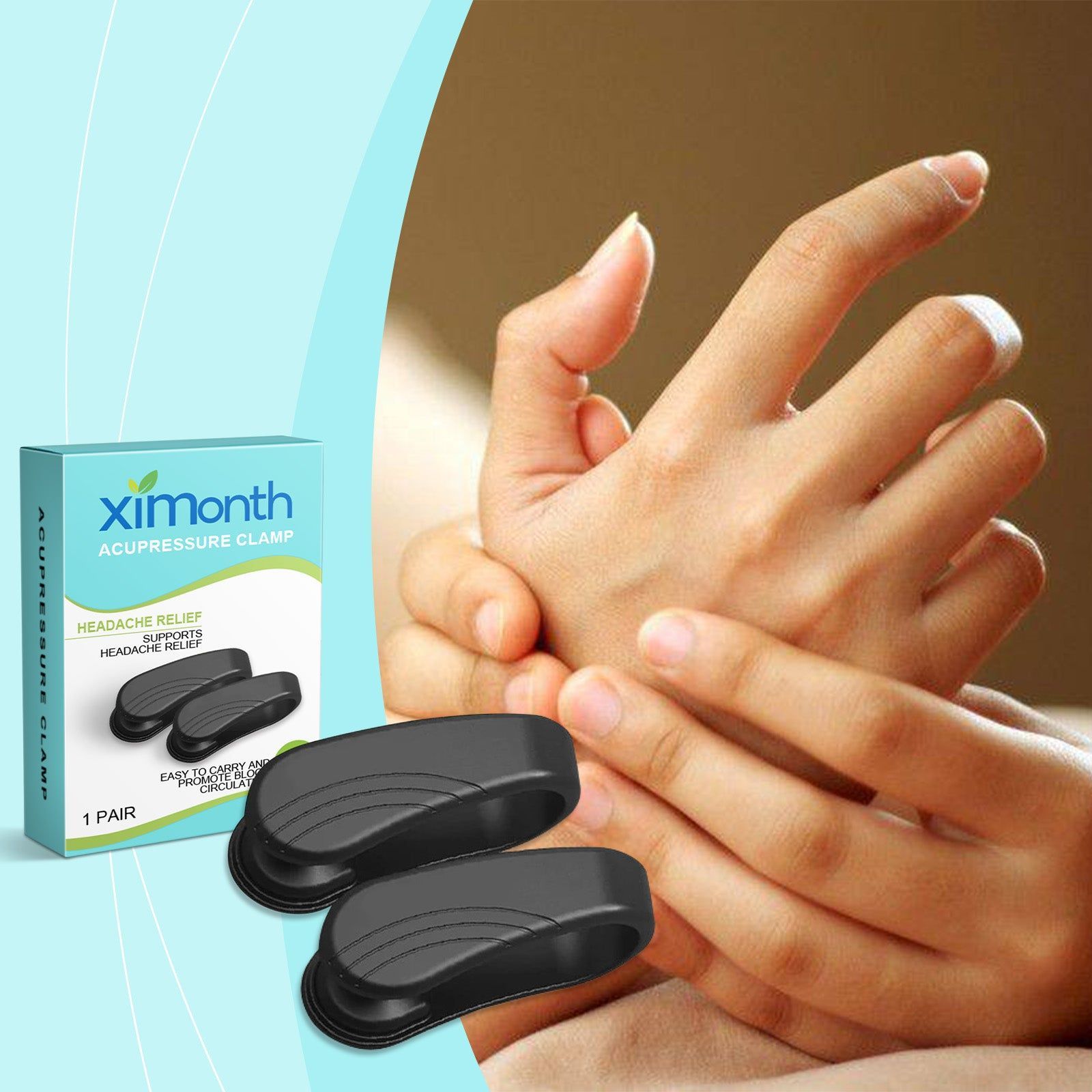 Body Care Clip, Hand Acupressure Relief, Pain Relief, Fatigue Recovery ,1Pair