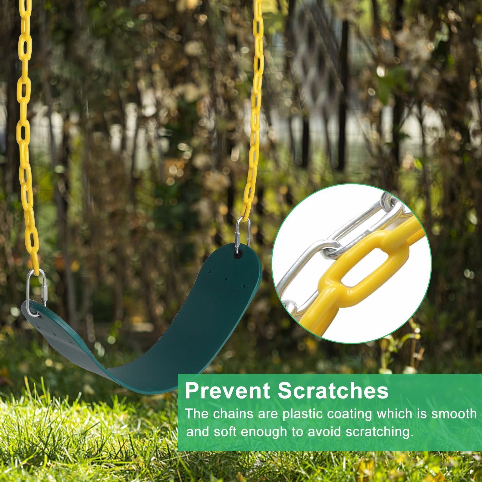 Outdoor Playground Swing Seat Set Toddler Soft Board U-Swing with Coated Chains