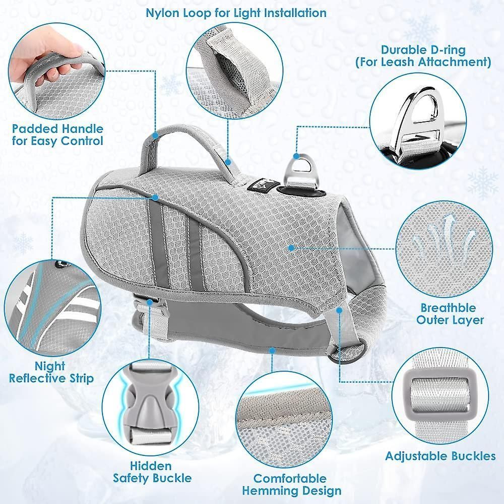 Dog Cooling Vest,lightweight Breathable Reflective Pet Jacket Instant Cooling Vest Harness For Large Medium Small Dogs