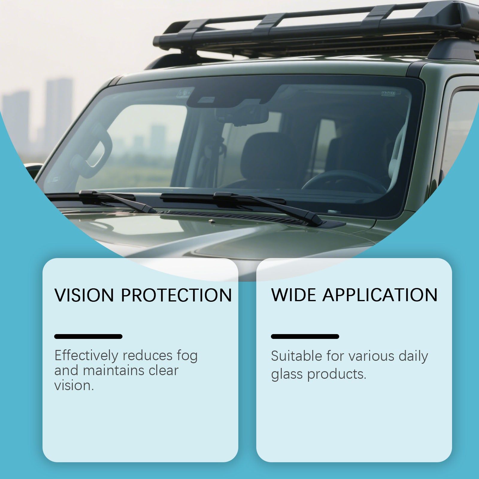 Car Care Anti-Fog Coating, Clear Windshield & Mirror, Stay Safe ,1set