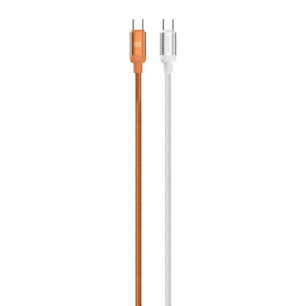 Green Lion Duo Color Braided USB-C to USB-C Cable
