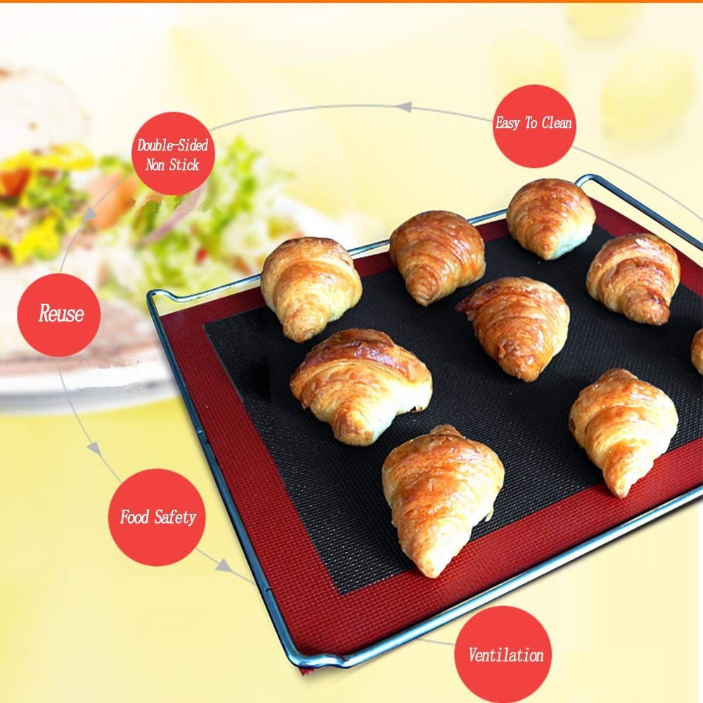 Silicone Baking Mat Non-Stick Oven Liner Perforated Steaming Mesh Pad Baking Sheet