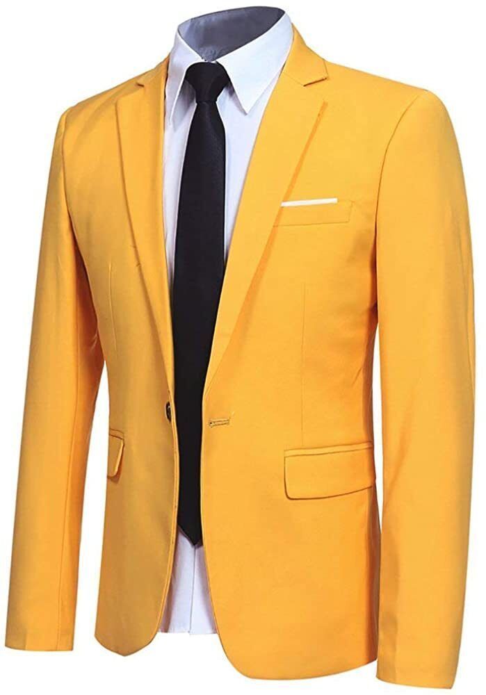 3 Piece Yellow Suit Coat pant Vest tuxedo Slim Fit Suit For Men Blazer Jacket