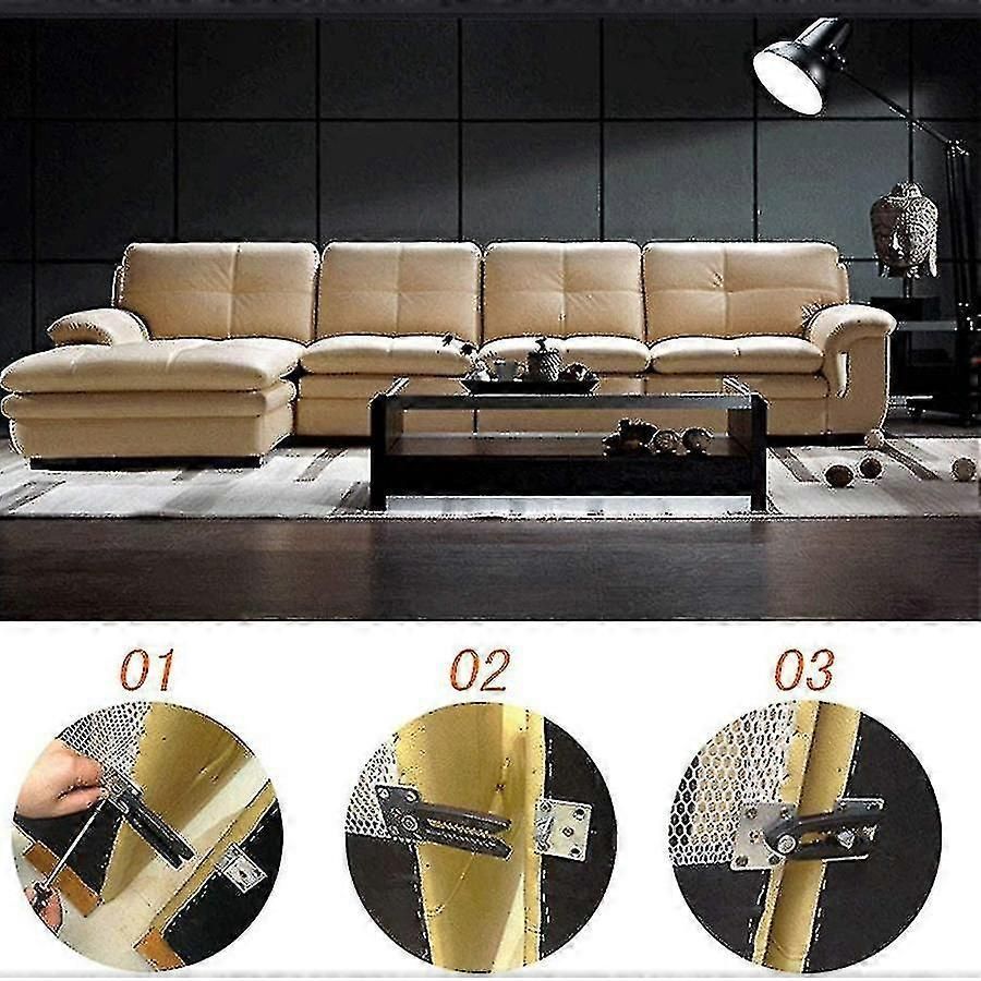 Sectional Couch Connector, 4 Pcs Metal Sofa Joint Snap Alligator Style Sectional Couch Connector Fast