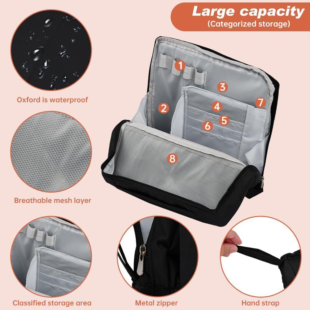 Large Makeup Artist Organizer Bag with Brush Holders