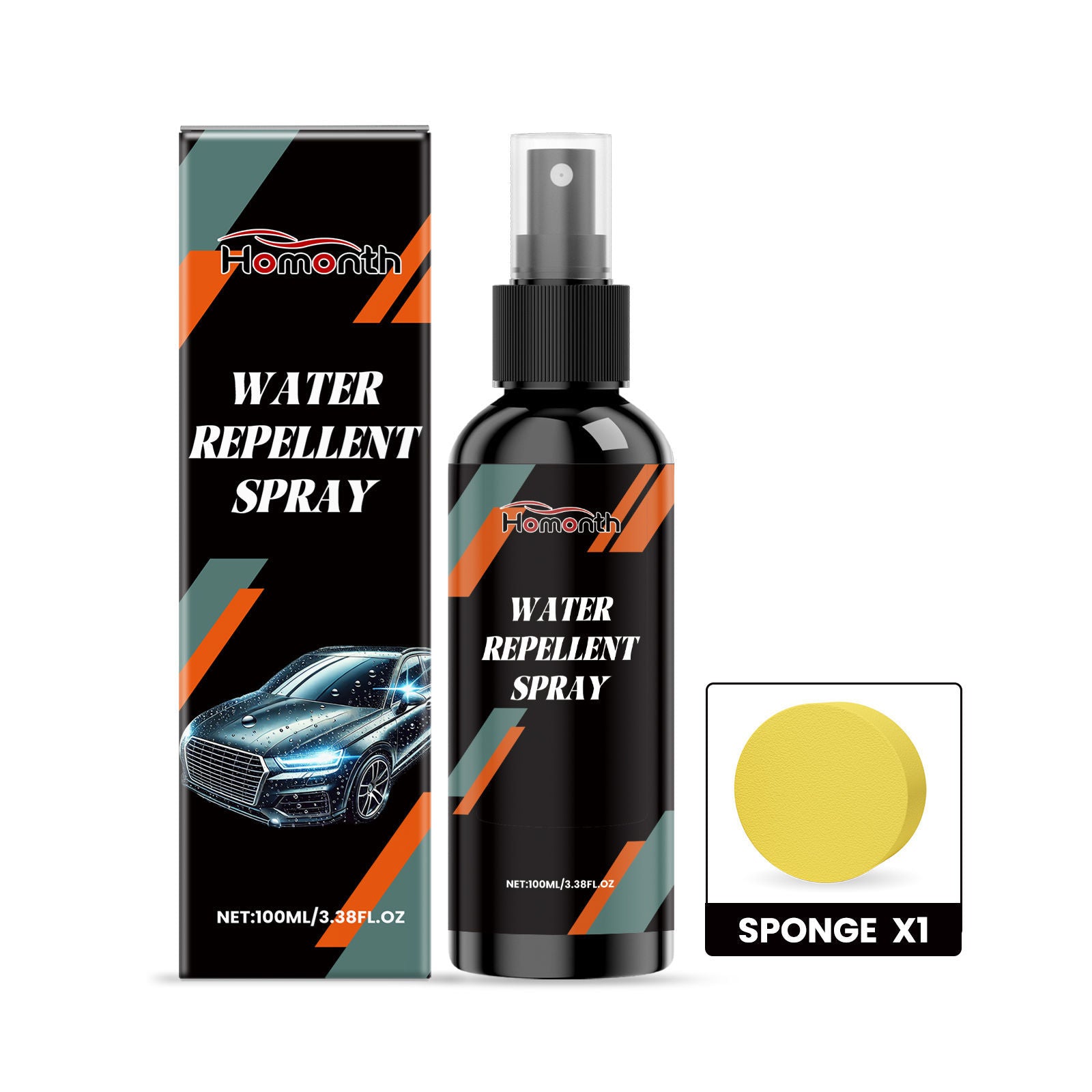 Car Care Waterproof Spray, Rain-Proof & Stain-Resistant Hydrophobic Glass Coating ,1set