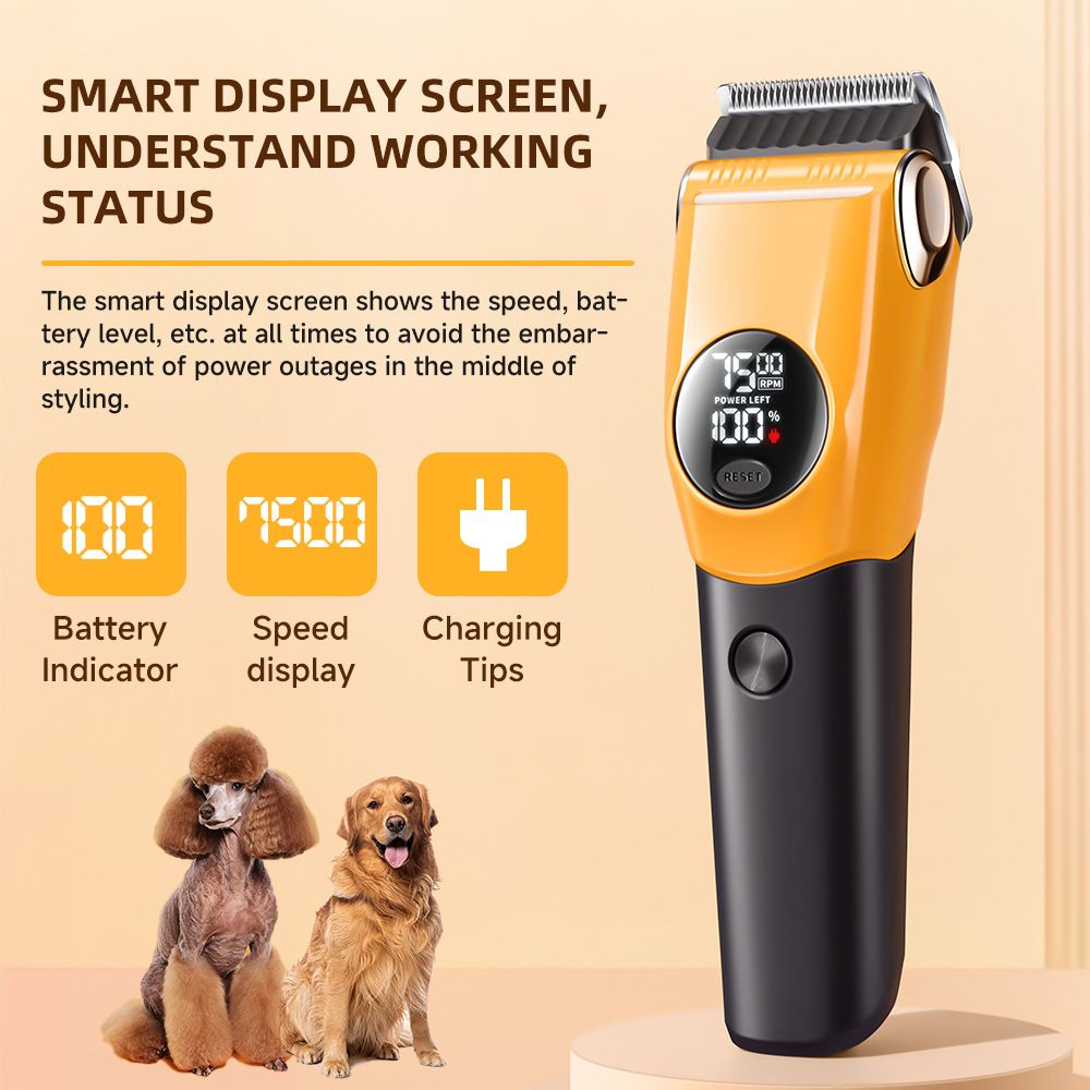Smart Pet Hair Clipper with LED Display