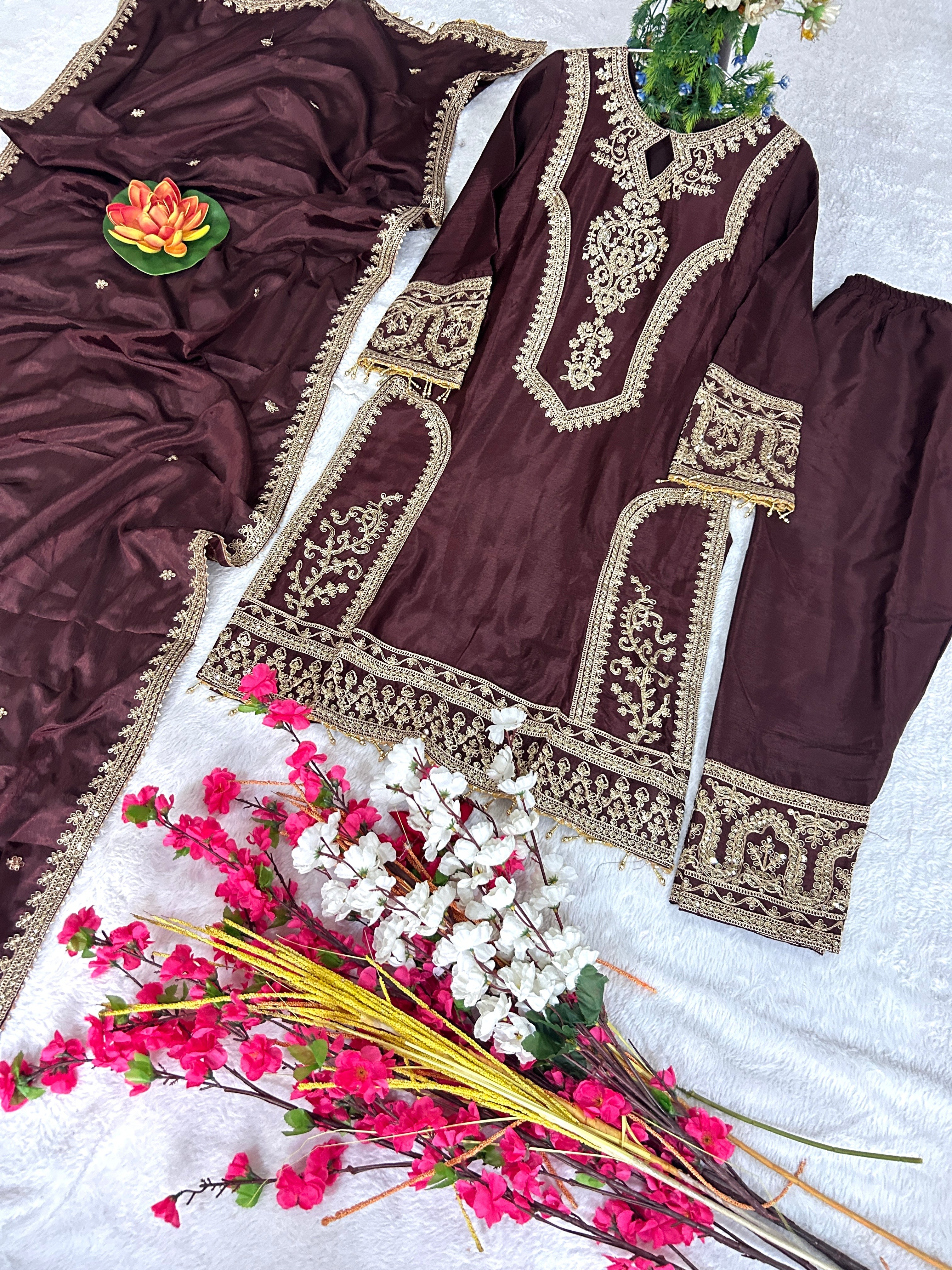 Party Wear Beautiful Top-Bottom And Fancy Dupatta