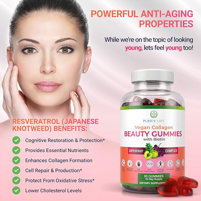 Purify Life Vegan Collagen Beauty Gummies 90 with Biotin