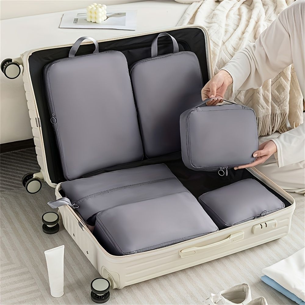 6pcs Travel Storage Bag Compression Packing Cubes Bag Organizer for Luggage