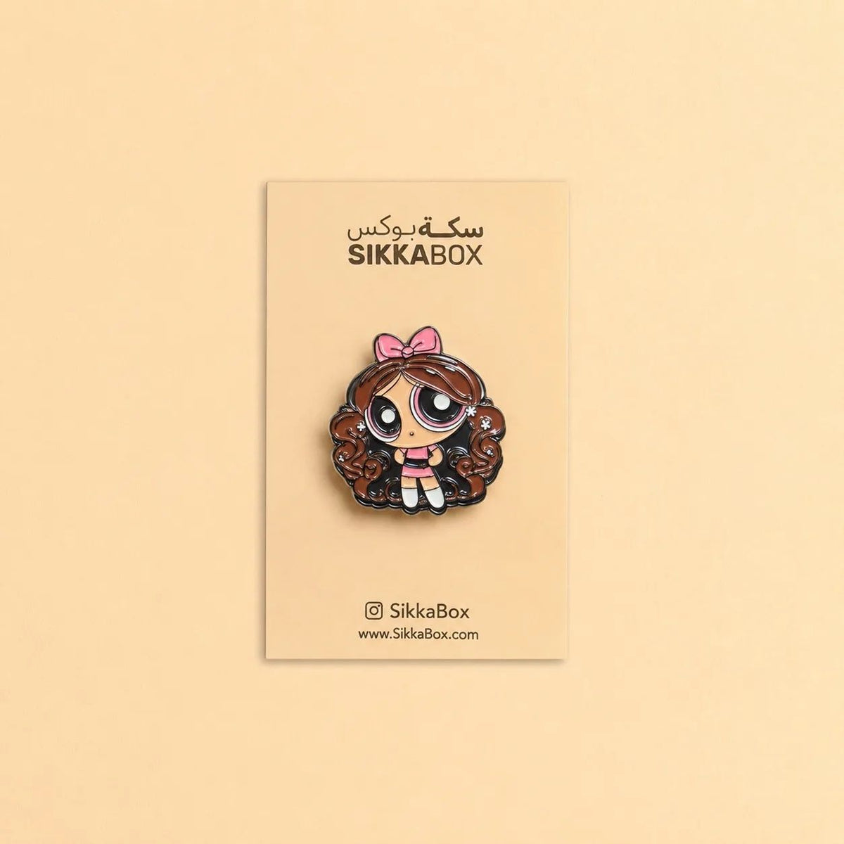 Powerpuff Girl Brown Metal Sticker