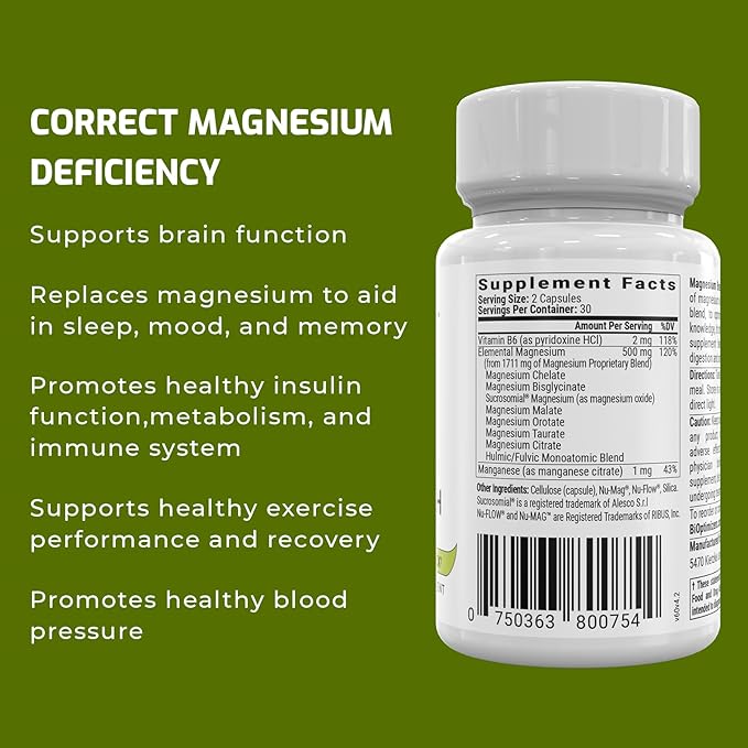 مكمل غذائي BiOptimizers Magnesium Breakthrough 4.0 (60 كبسولة)