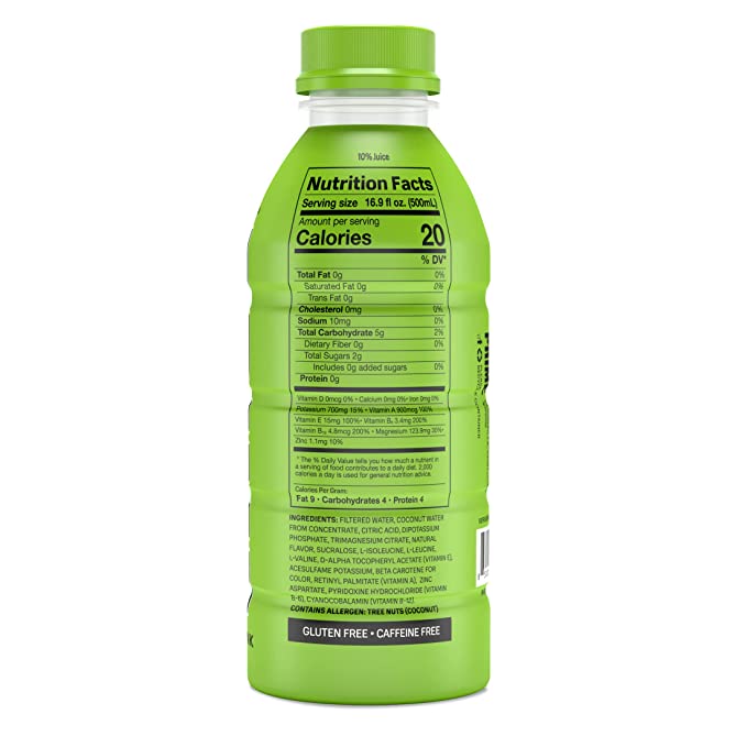 Prime Hydration Drink Sports Beverage LEMON LIME Naturally Flavored 835mg Electrolytes, 20