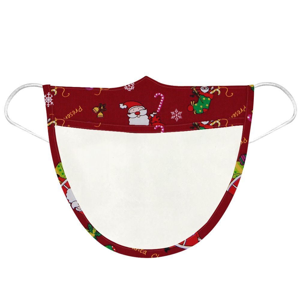 5pcs Christmas Face Mask Cover Washable Clear Shield Santa Claus Elk Pattern Face Visor