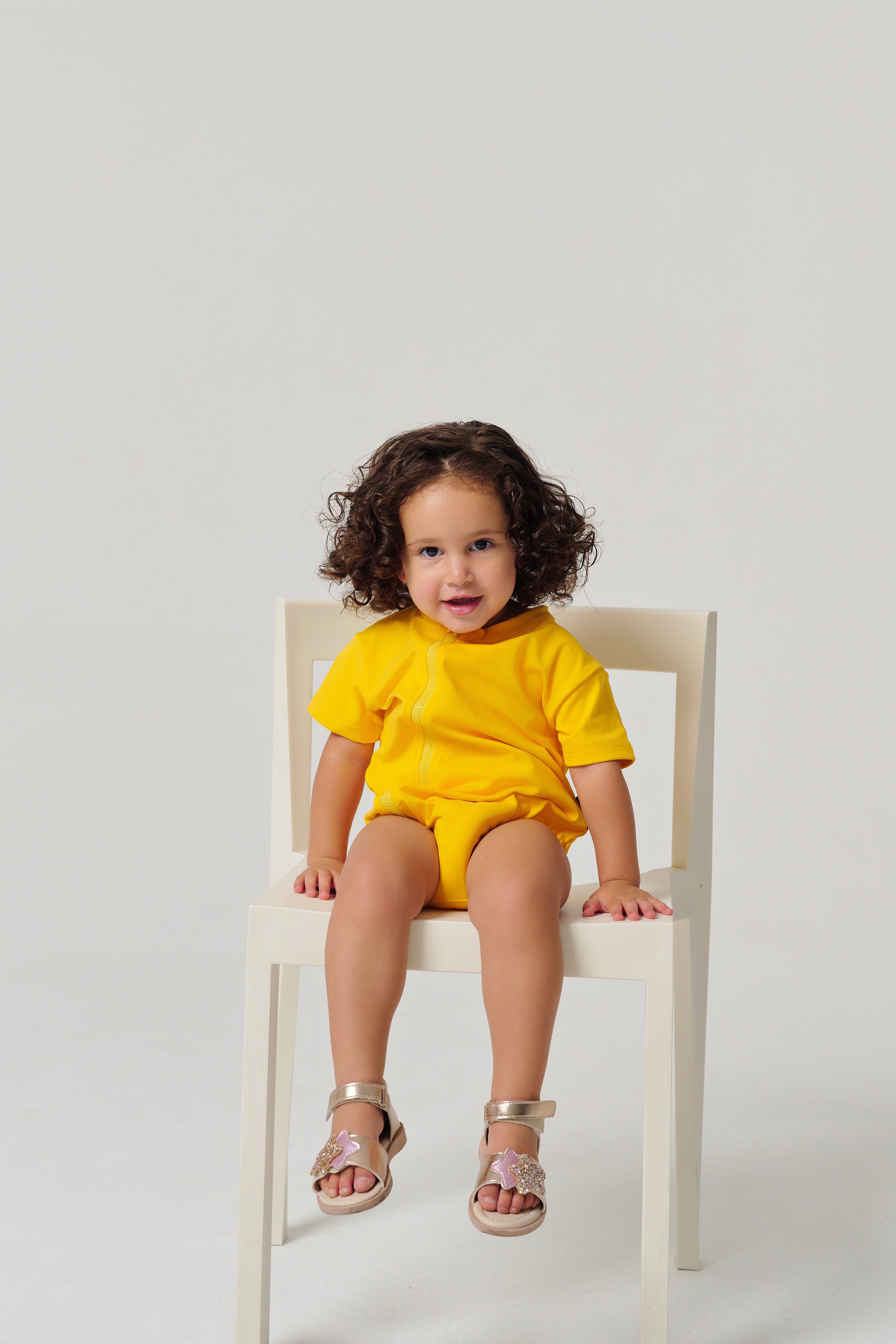 Regular Fit Bodysuit with Bottom - Bright Yellow