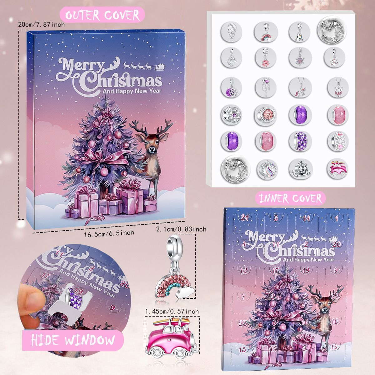 Advent Calendar Christmas Calendar Jewelry DIY Girls Bracelets Necklaces Gifts