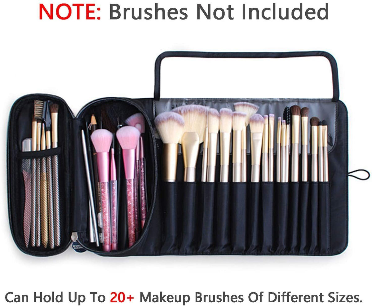 Makeup Brush Bag Organizer Portable Cosmetic Case Foldable Travel Brush Holder Pouch