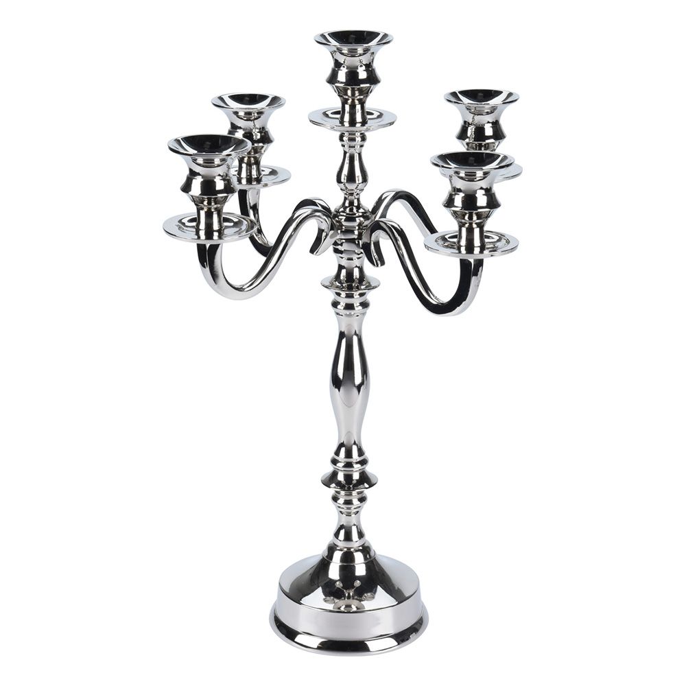 Aluminum 5-Candle Holder, 395mm
