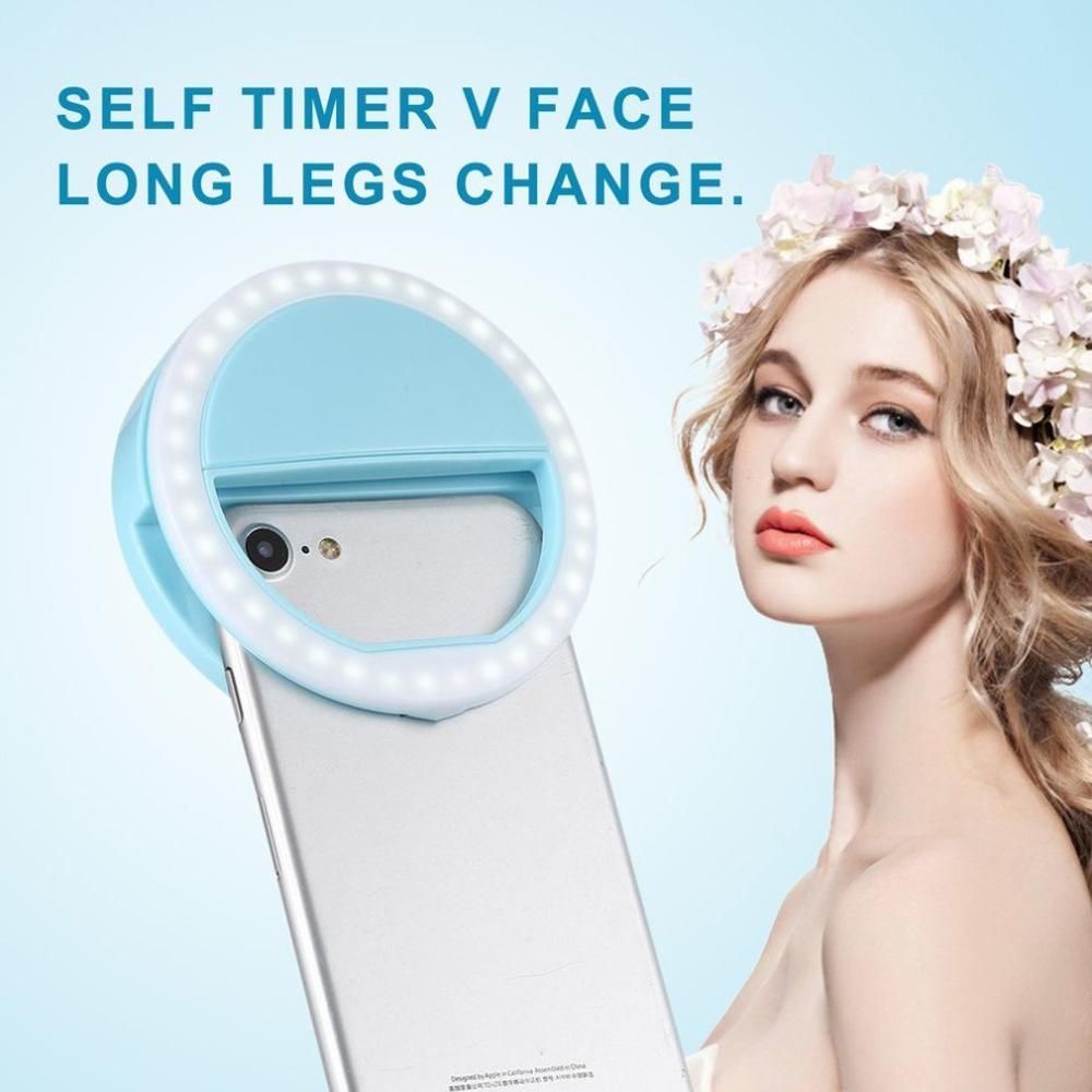 Selfie Ring Light LED Clip For Cell Phone Portable Selfie Flashlight Makeup Mirror