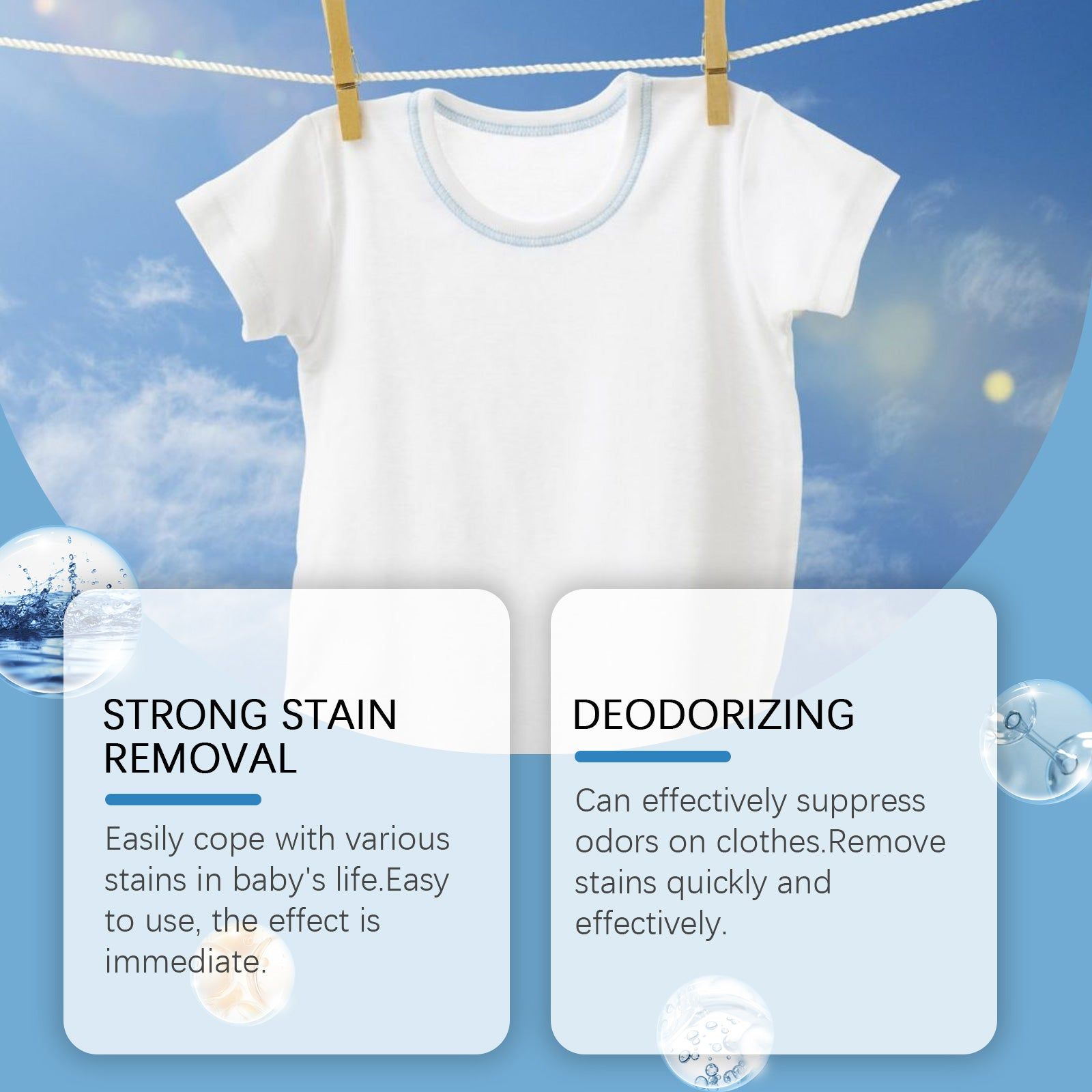 Baby Laundry Stain Remover, Gentle & Effective, Removes Clothes Stains, Freshens Baby Skin ,100ml