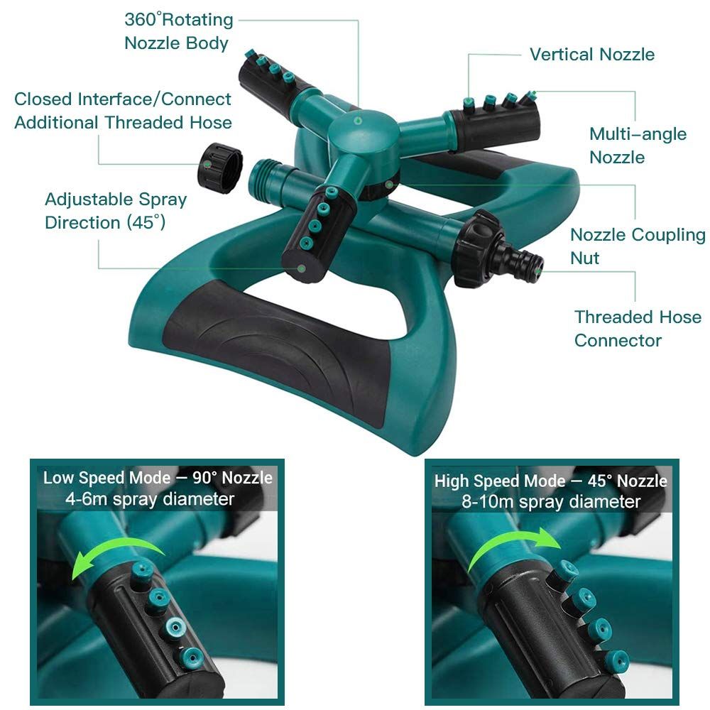 Garden Sprinkler Automatic 360 Degree Rotating Irrigation System Watering