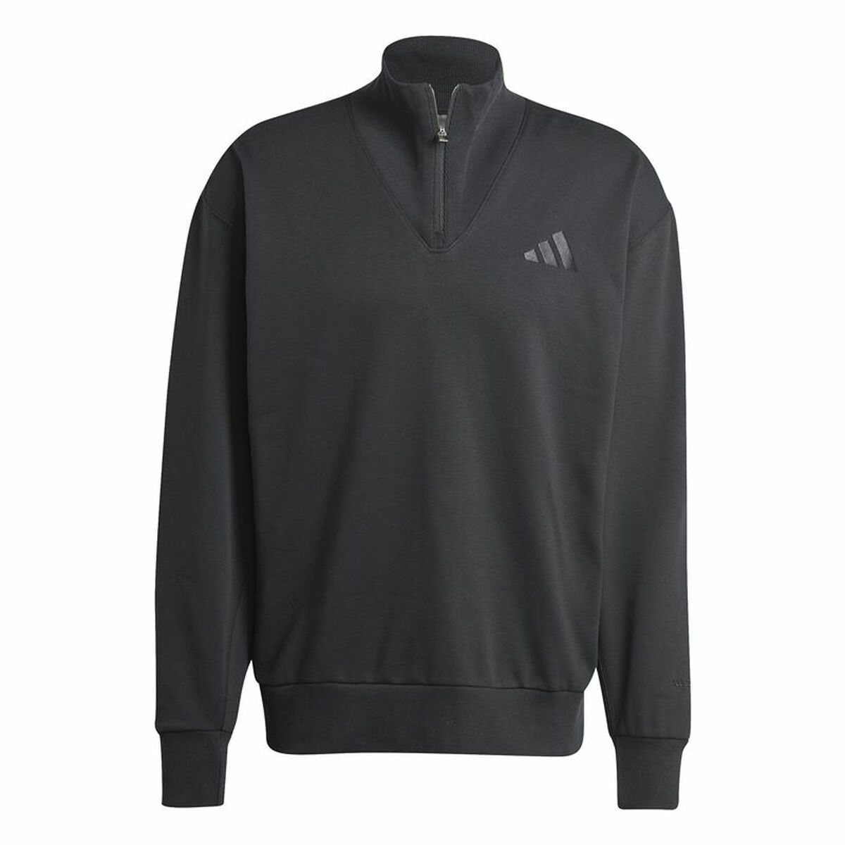 Men’s Sweatshirt without Hood Adidas All Szn Fleece 1/4 Zip Crew Black
