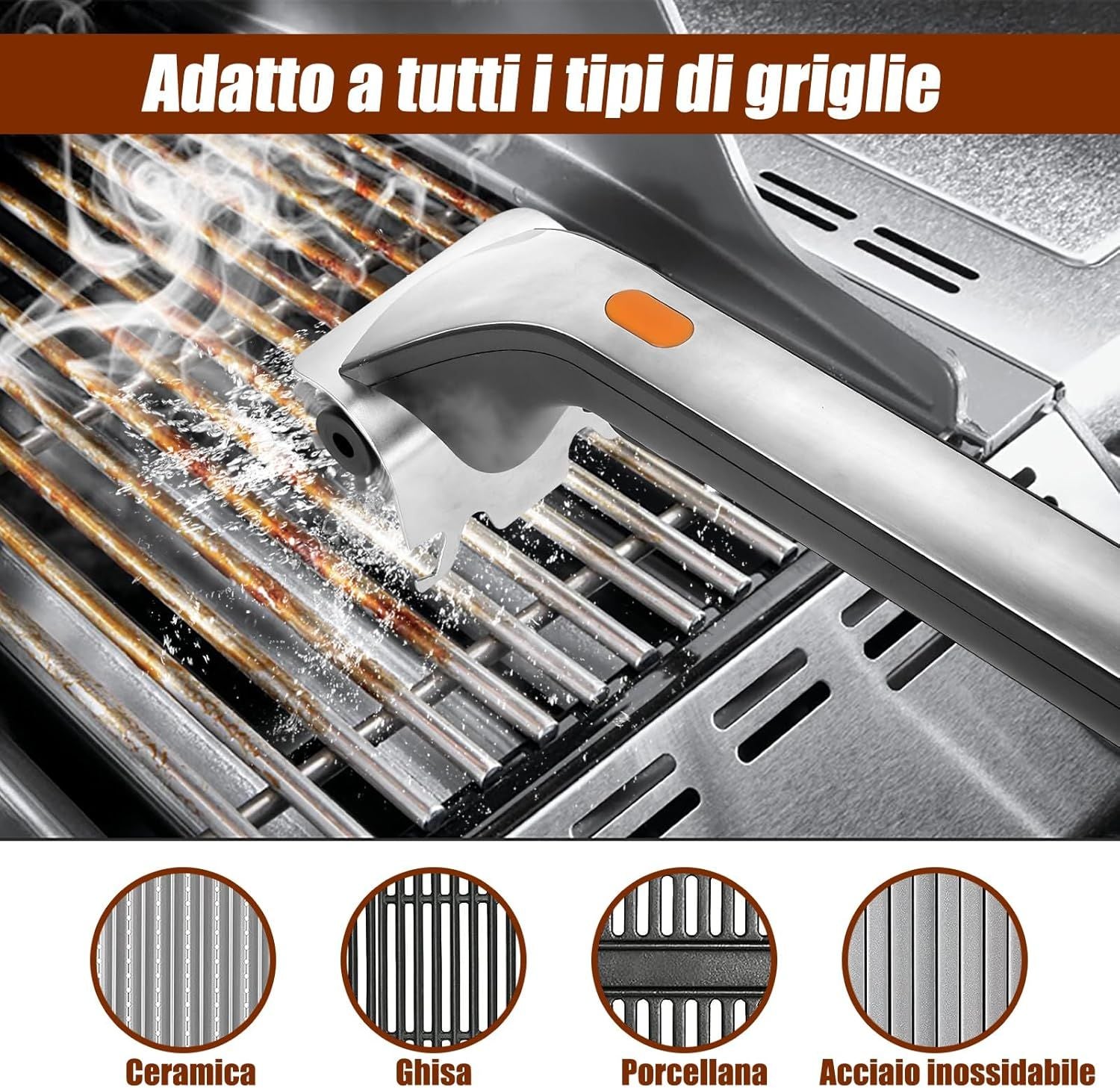 Electric Grill Brush with Water Reservoir Automatic BBQ Brushes for Grill Cleaner