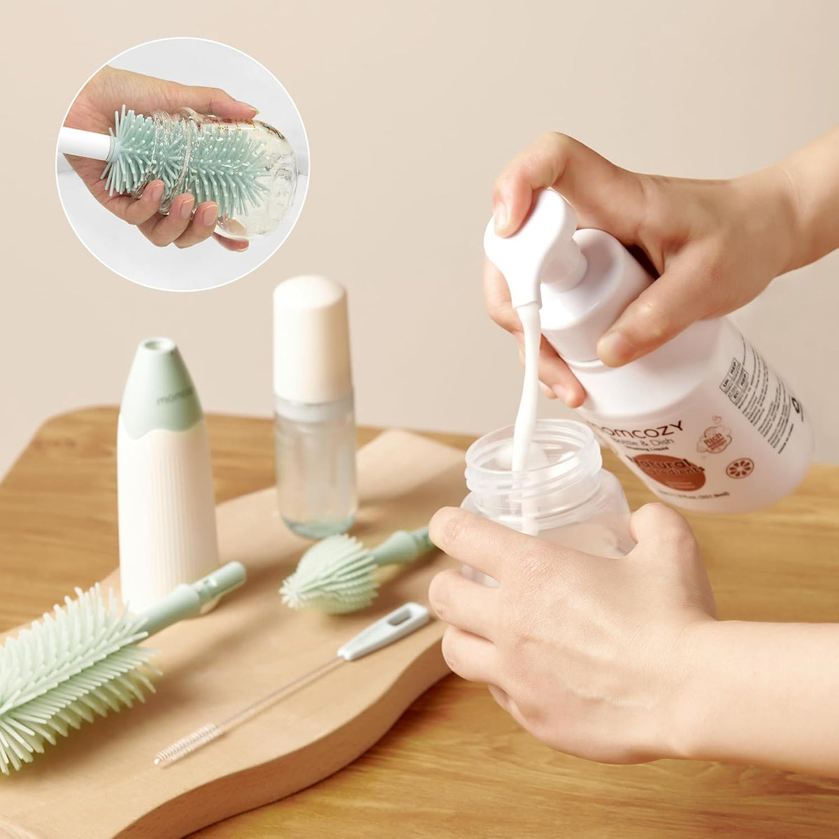 Momcozy Bottle & Dish Washing Liquid – Natural Foaming Cleaning Fluid