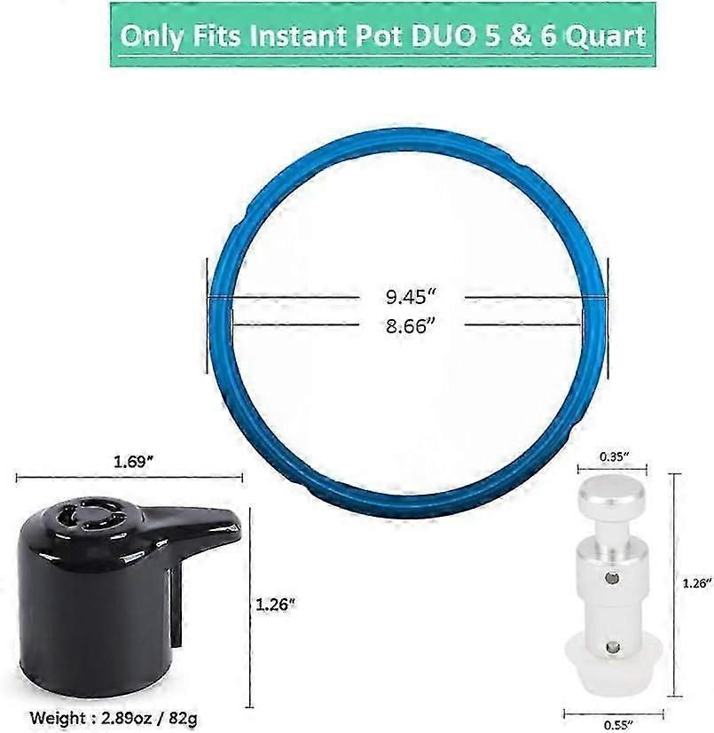 Parts Replacement For Instant Pot Duo 5, 6 Quart Qt Include Sealing Ring, Steam Release Valve And Float Valve Seal