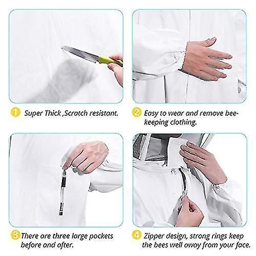 Beekeeping Coverall For  Whole Body Hooded Clothing With Veil Beekeeper Protective Coat Cotton Beekeeping Suit With Hood Anti Wasp Equipment