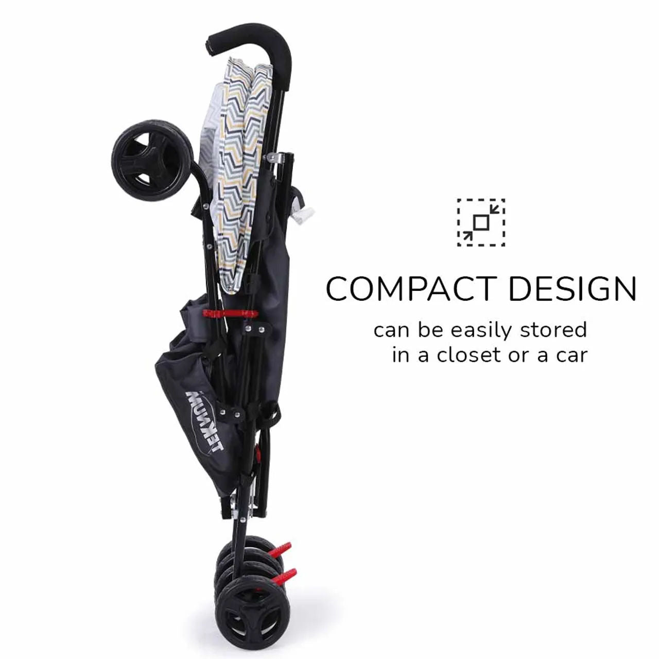 Teknum - مجموعة عربة أطفال وحقيبة صديقة للبيئة - Yellow Wave