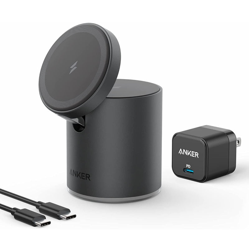 Anker 623 MagGo 2-in-1 Magnetic Wireless Charger with 20W PD Adapter