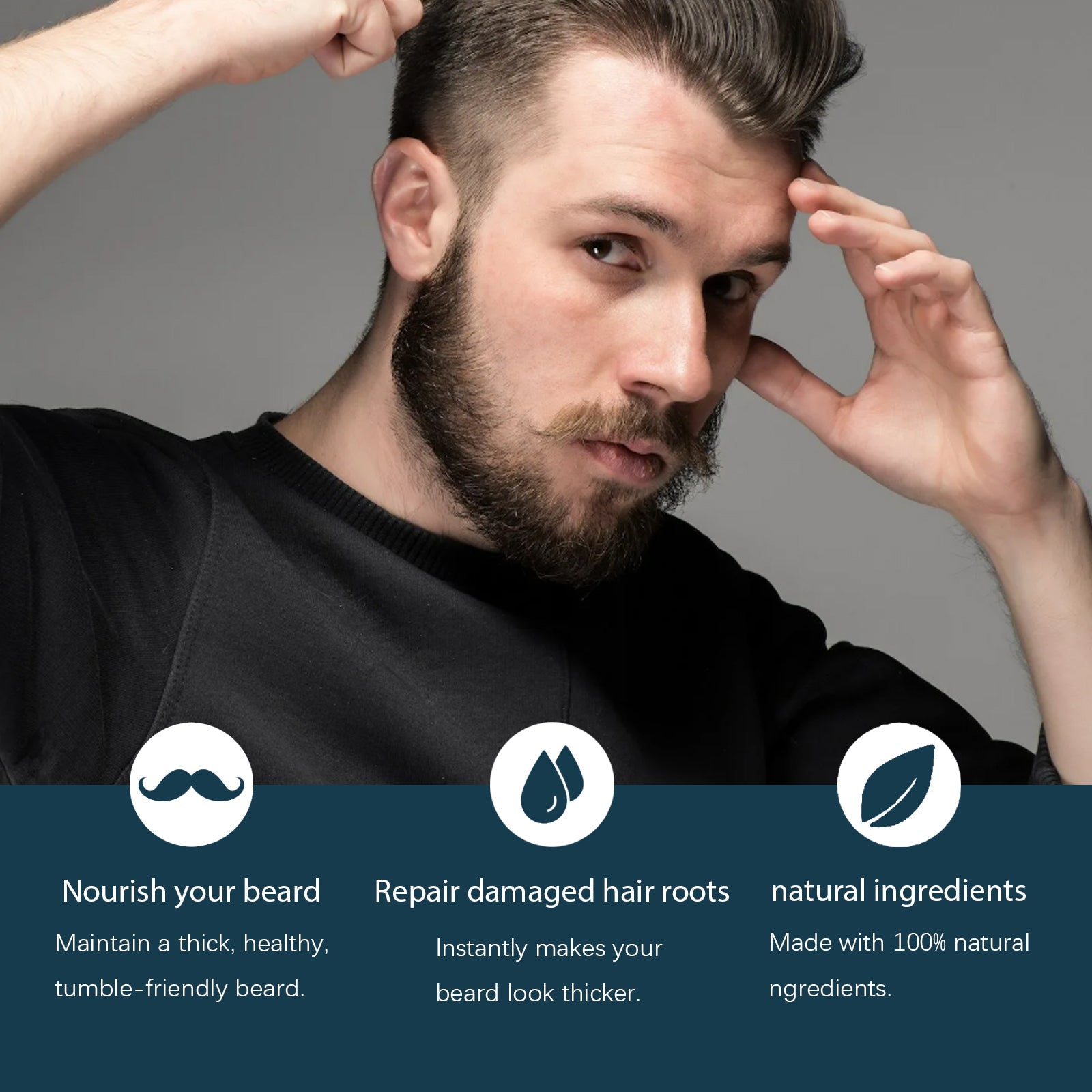 Beard Care Serum for Stronger Thicker Softer Beard, Nourishing & Growth Booster ,30ml