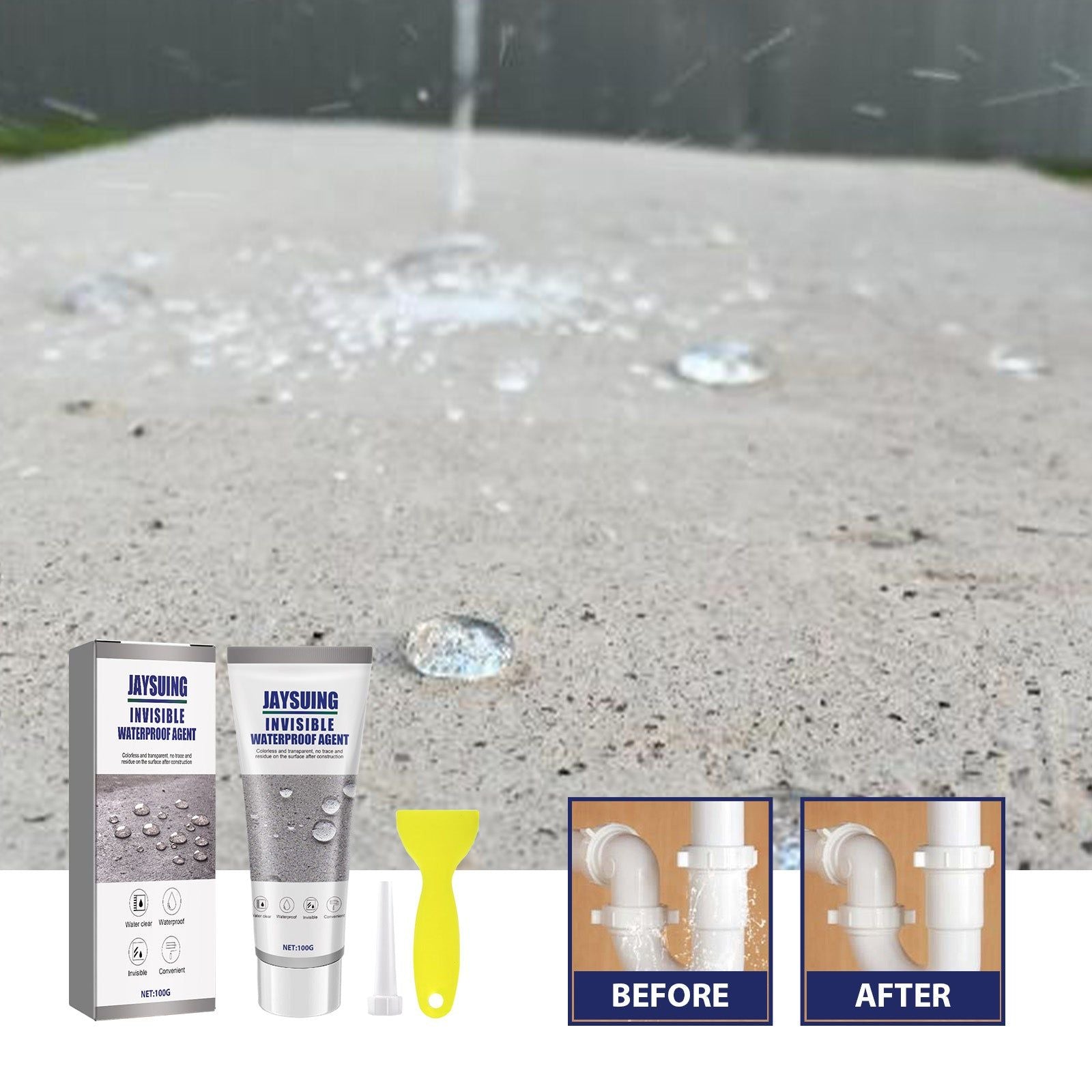 Premium Waterproof Glue for Leak Repair, Tile, Wall, Roof, Pipe, Easy to Use ,1set