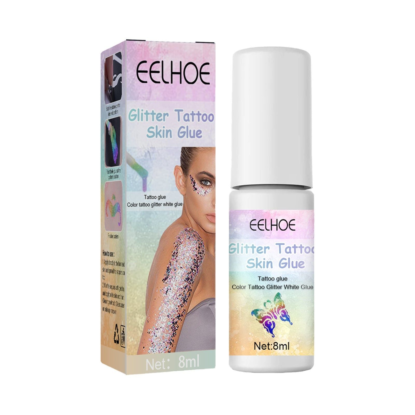 Bonded Lightweight Glitter Tattoo Skin Glue, Easy Artistic Body Face Makeup ,8ml