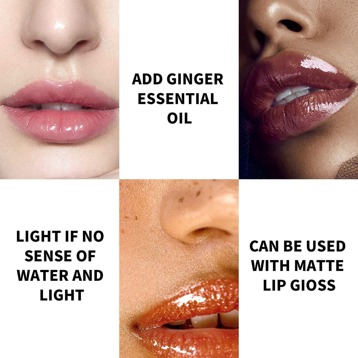 Lip Gloss Ginger Mint Lip Plumping Liquid Lip Color Moisturizing Lip Enhancer Lip Balm