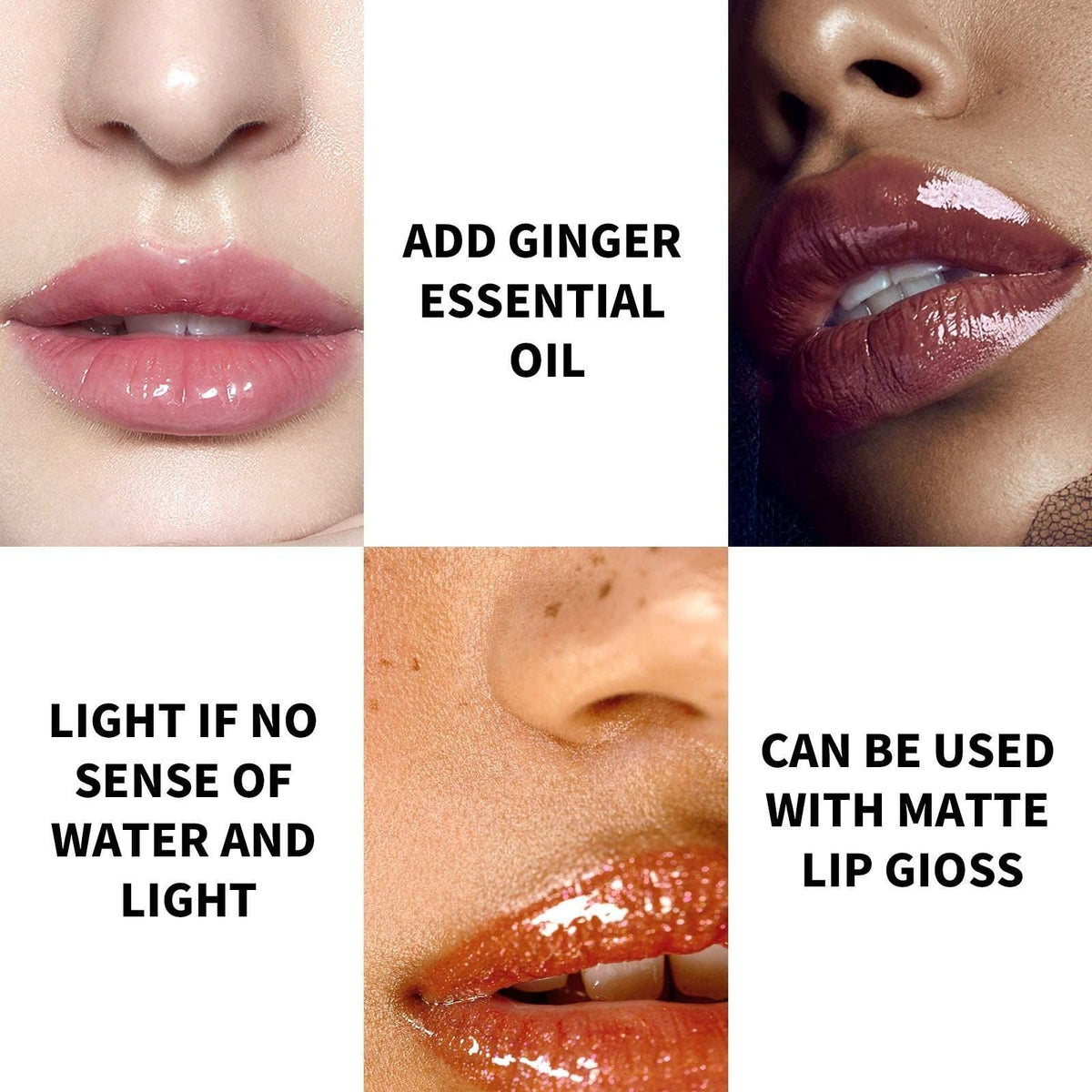 Lip Gloss Ginger Mint Lip Plumping Liquid Lip Color Moisturizing Lip Enhancer Lip Balm