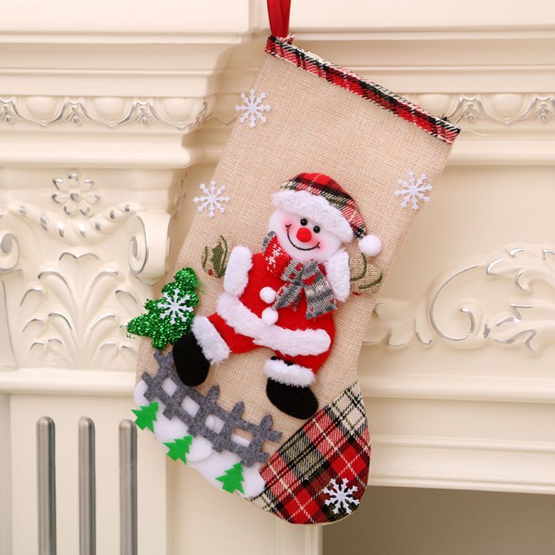 4pcs Christmas Stocking Candy Gifts Bags Hanging Socks Xmas Tree Decors Home Ornaments