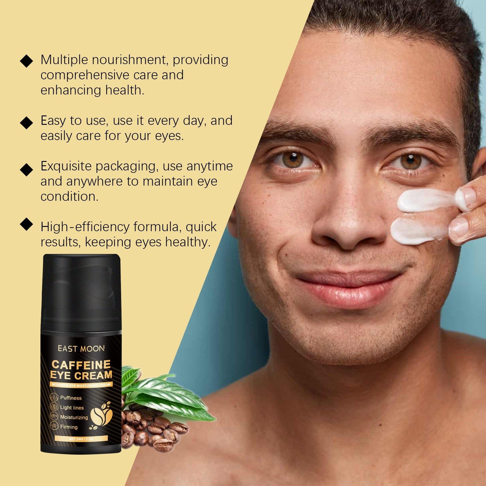 Caffeine Eye Cream, Hydrating, Firming, Compact, Anti-Aging, Brightening ,30g